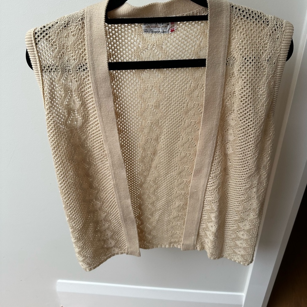 Women's Cream Knit Vest